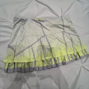 K-Swiss Gray and Yellow Mini Skirt